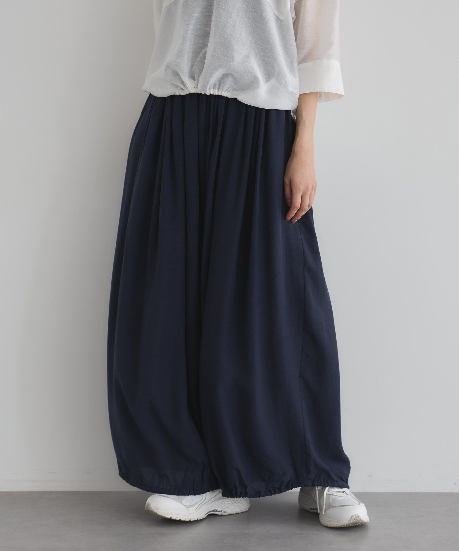 バルーンギャザーロングパンツ ガレージ オブ グッド クロージング パンツ その他のパンツ ネイビー ブラック ホワイト