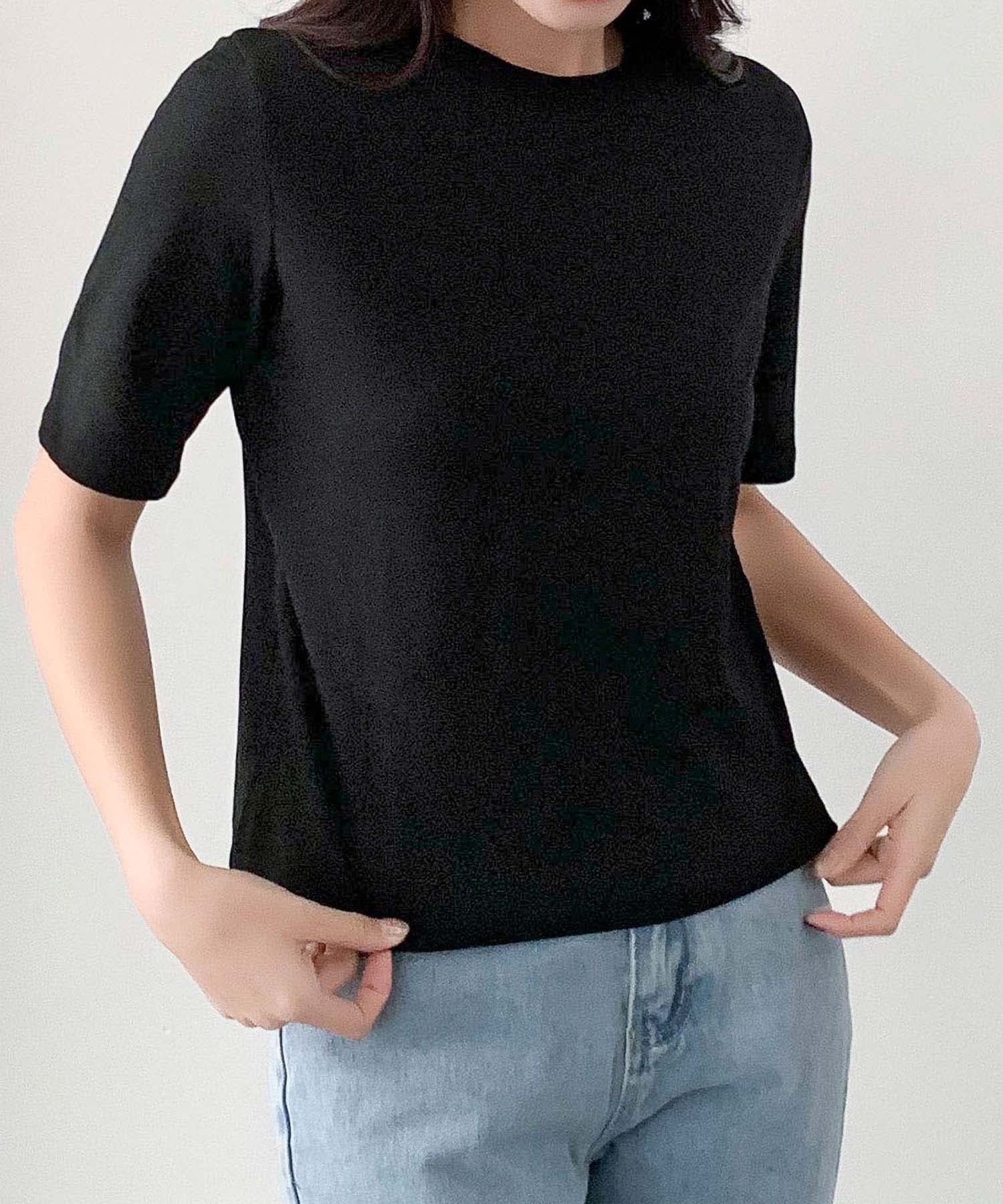 LOWO 【豊富な11カラー展開】クルーネック半袖Tシャツ 無地 リバーフィールド アンド コー トップス カットソー・Tシャツ ブラック ホワイト