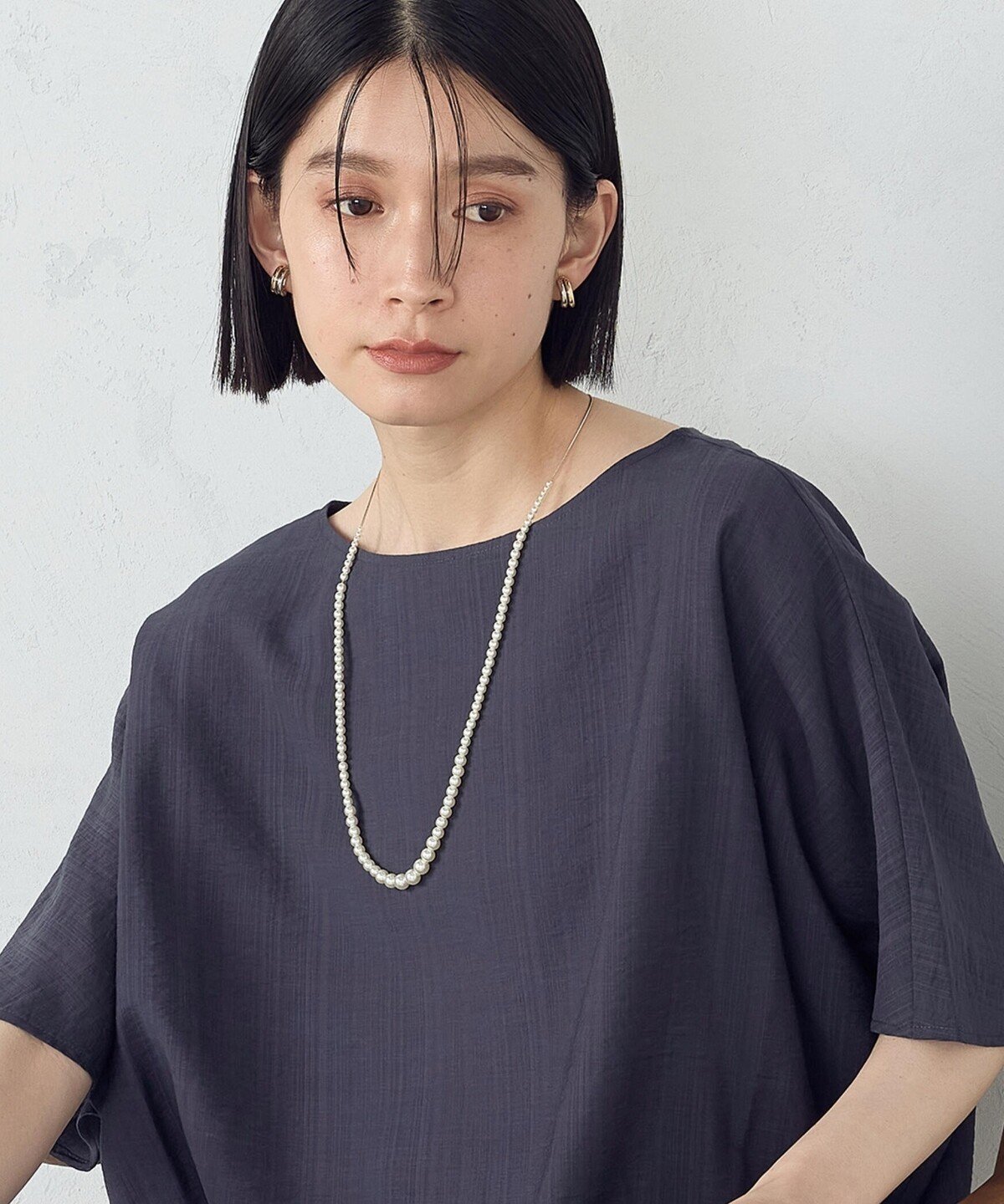 COMME CA ISM プラスチックパール スライドネックレス コムサイズム アクセサリー・腕時計 ネックレス ゴールド
