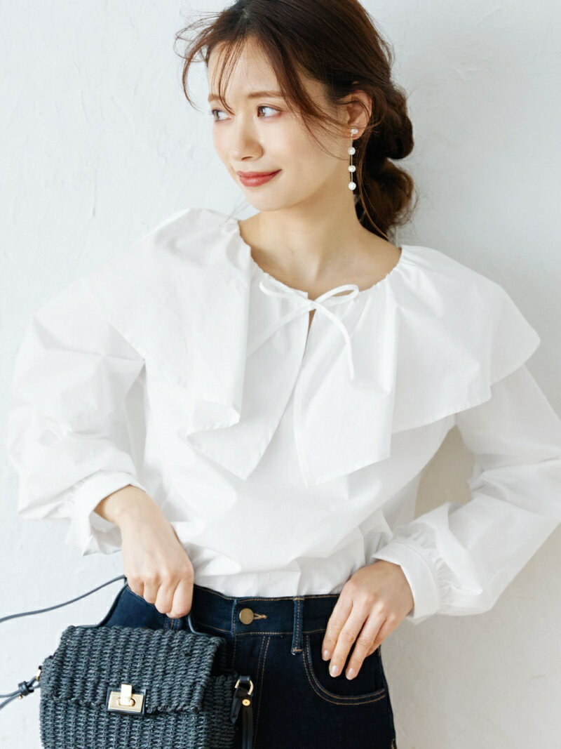 coca ビックカラーブラウス コカ トップス シャツ・ブラウス ホワイトのサムネイル