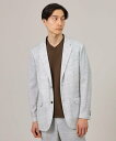 【SALE／20%OFF】TAKEO KIKUCHI 【尾州織】リネンブレンド メッシュ ジャケット タケオキクチ ジャケット・アウター テーラードジャケット・ブレザー グレー ブルー【送料無料】