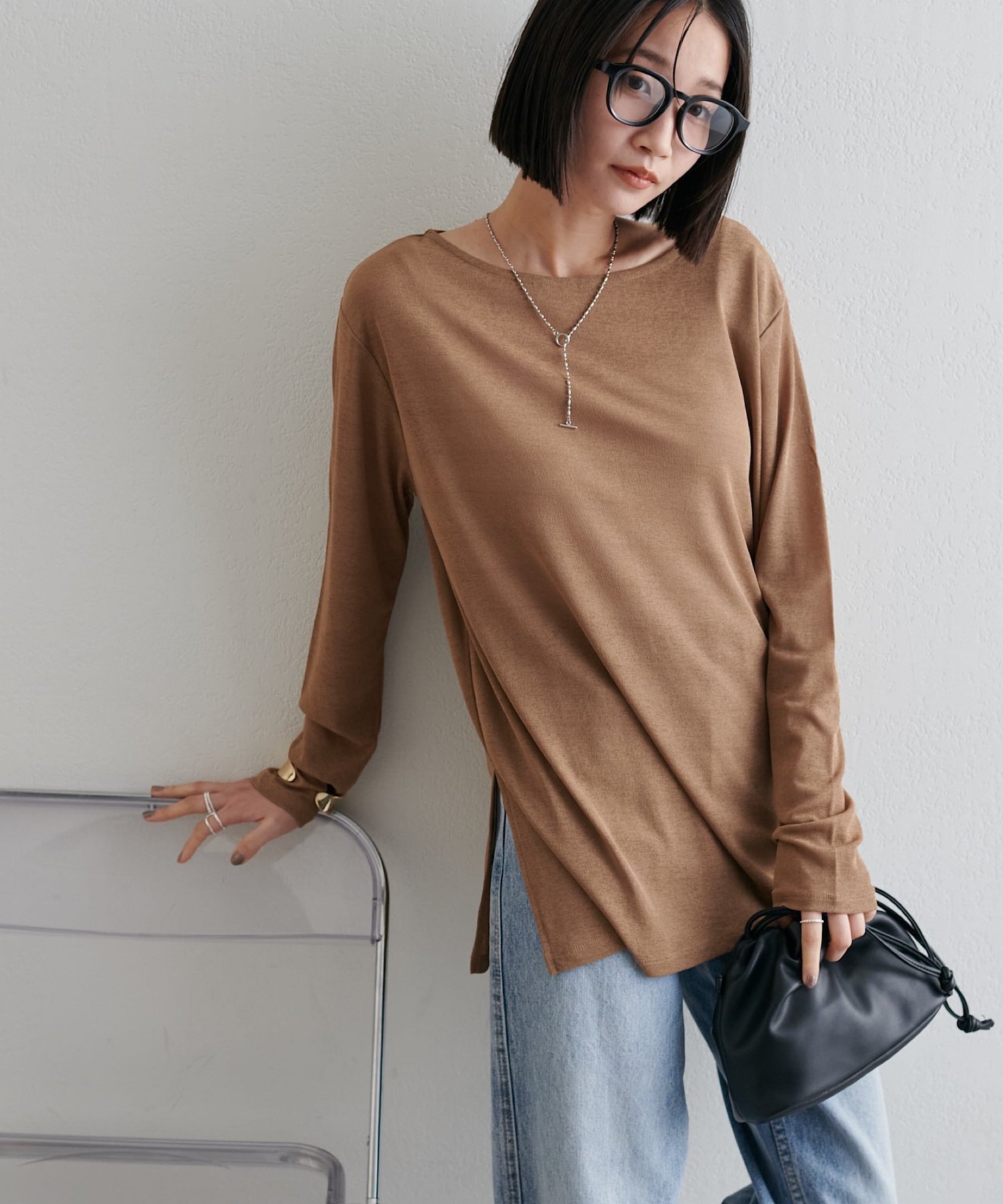 シアープルオーバー 《WEB限定カラーあり》 ディスコート トップス カットソー・Tシャツ レッド グレー ベージュ ブルー ピンク ブラック イエロー ホワイト ブラウン ネイビー オレンジ