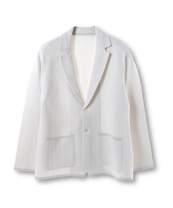 【SALE／50%OFF】MEN'S BIGI 【ACTIVE TAILOR】ヘリンボーンニットジャケット メンズ ビギ ジャケット・アウター その他のジャケット・アウター ネイビー グレー ホワイト【送料無料】