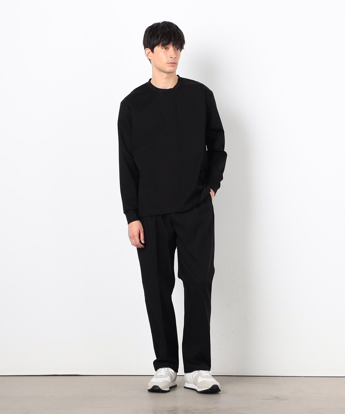 ガムストレッチカルゼ ワイドシェフパンツ コムサイズム パンツ その他のパンツ ブラック