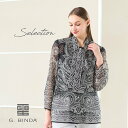 【SALE/50%OFF】Liliane Burty 【Selection】イタリア製素材 BINDA ストール付きシルクブラウス リリアンビューティ トップス シャツ・ブラウス ブラック【送料無料】