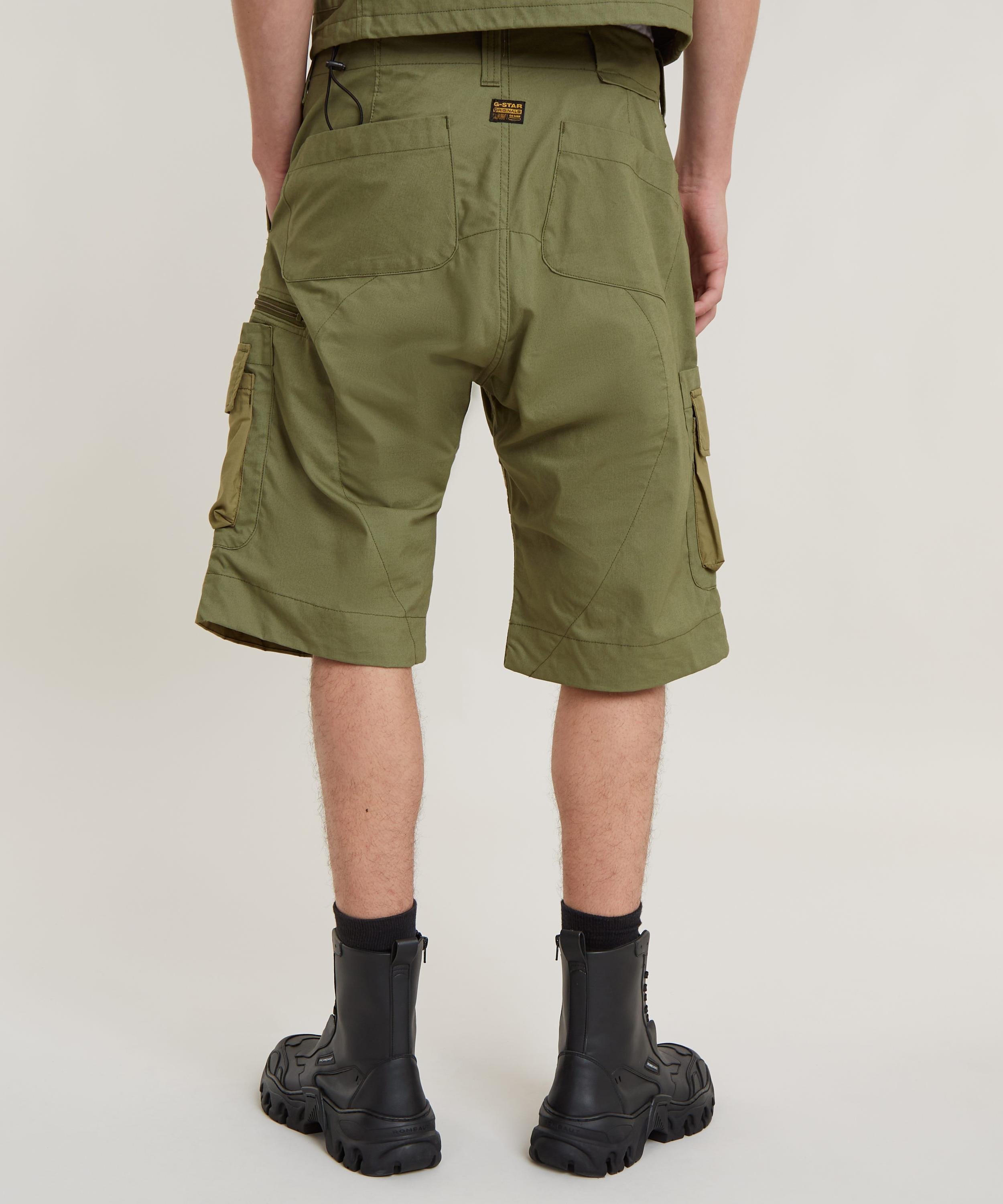 【公式ショップ】P-35T RELAXED CARGO SHORTS/異素材ミックスカーゴショーツ ジースターロゥ パンツ カーゴパンツ カーキグリーン