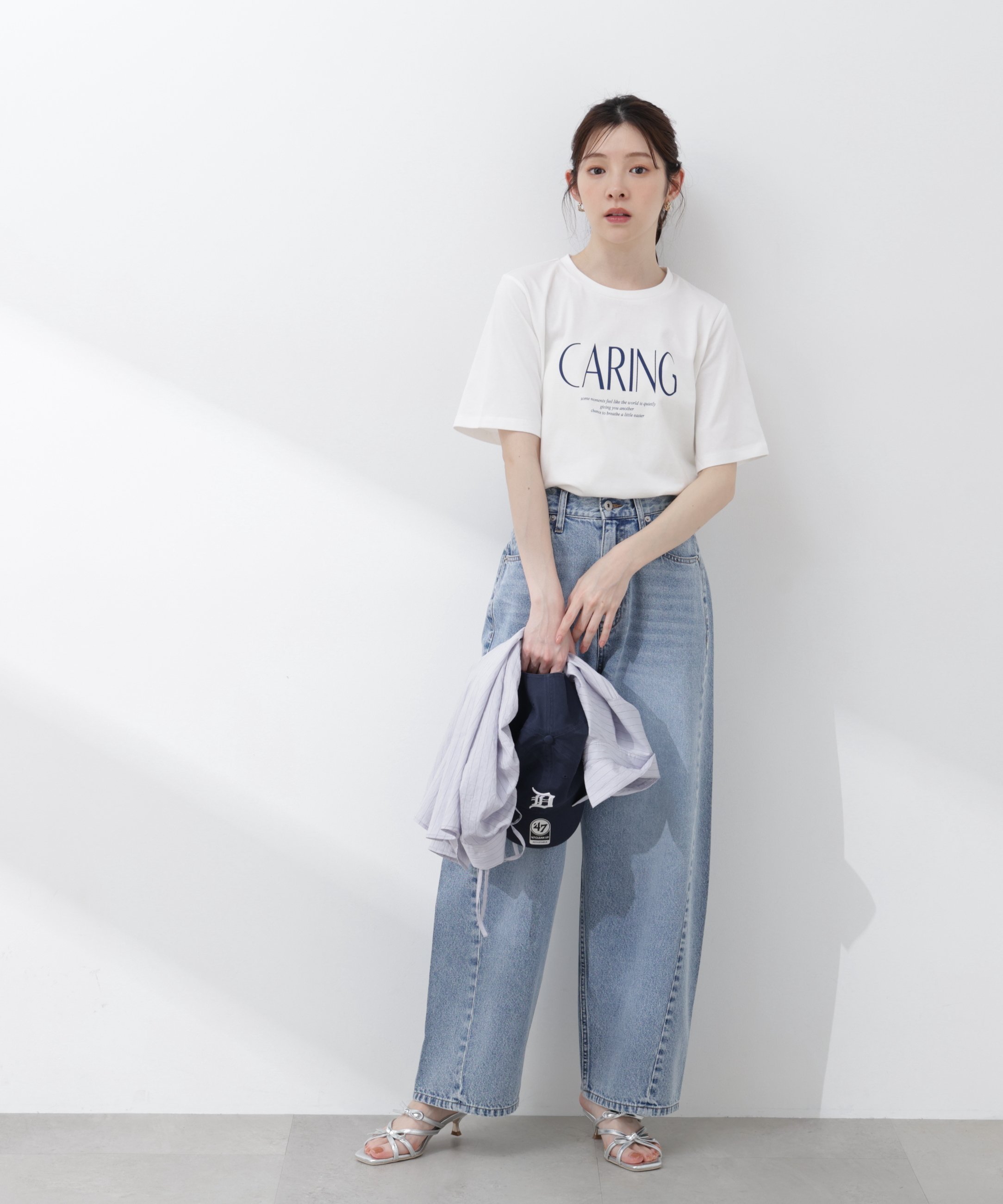 PROPORTION BODY DRESSING ＜a/mie＞ワイドバレルパンツ 26SS プロポーションボディドレッシング パンツ その他のパンツ ブルー ベージュ