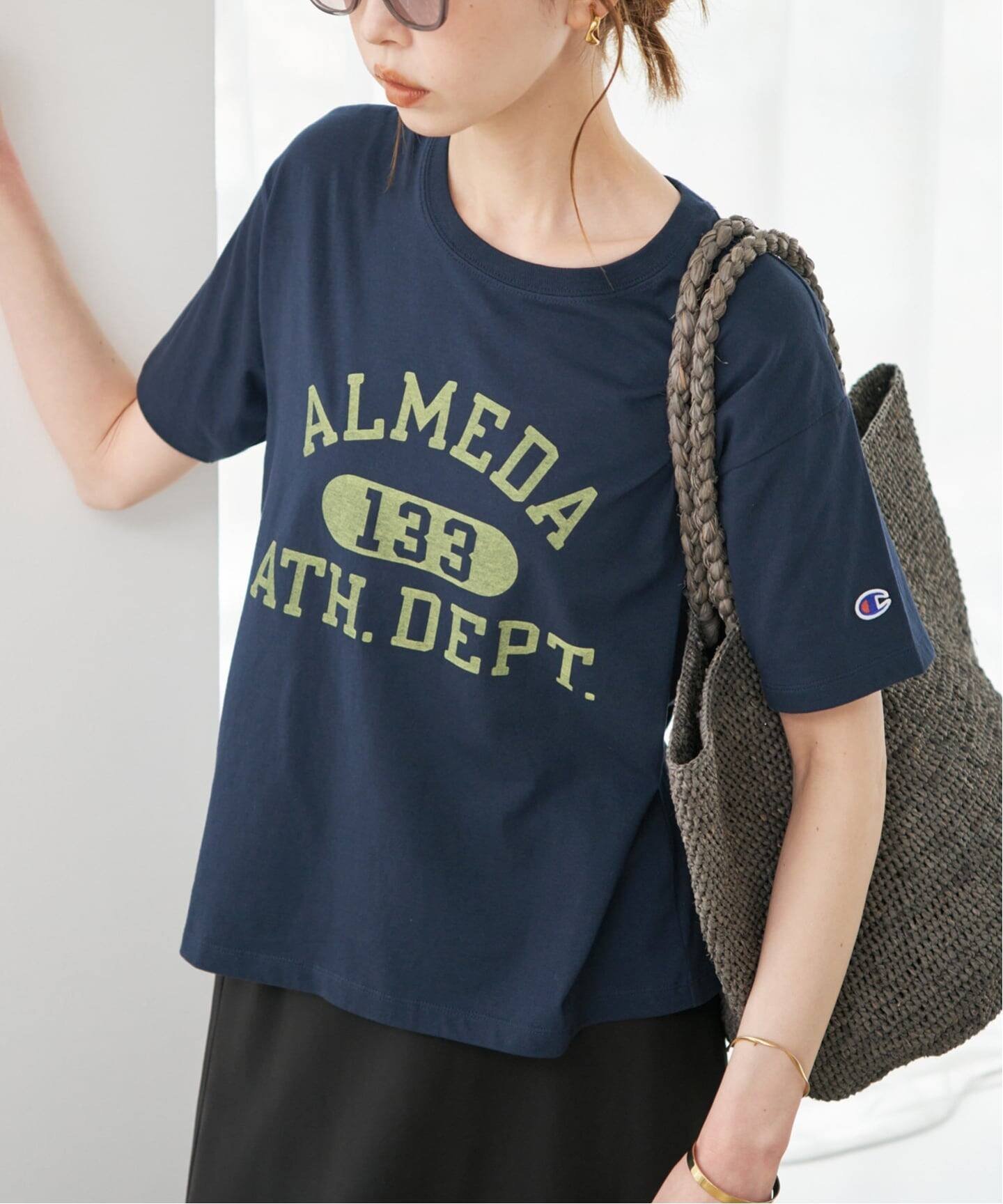 SLOBE IENA 《追加》Champion/チャンピオン SLOBE別注 ロゴTシャツ スローブ イエナ トップス カットソー・Tシャツ ホワイト ピンク ネイビー
