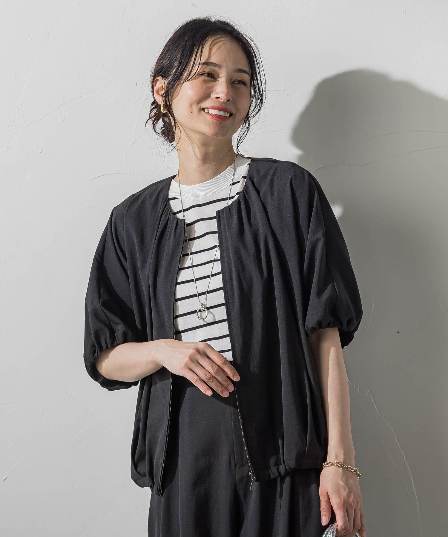 LAUTREAMONT ナチュラルストレッチジャケット≪セット着用可≫ ロートレアモン ジャケット・アウター テーラードジャケット・ブレザー ベージュ ブラック