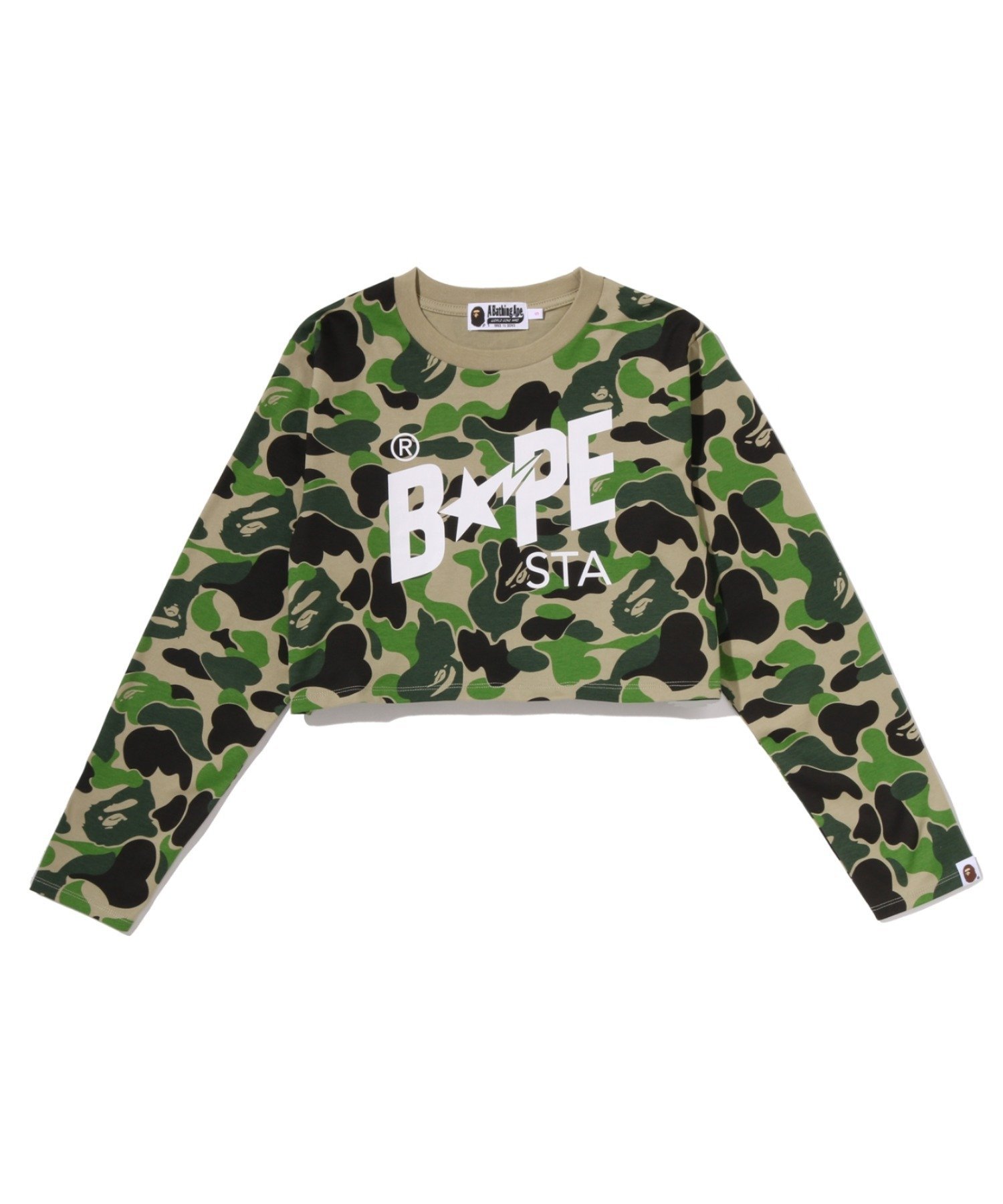 ABC CAMO BAPE STA LOGO CROPPED LS TEE ア ベイシング エイプ トップス カットソー・Tシャツ ピンク ブルー グリーン
