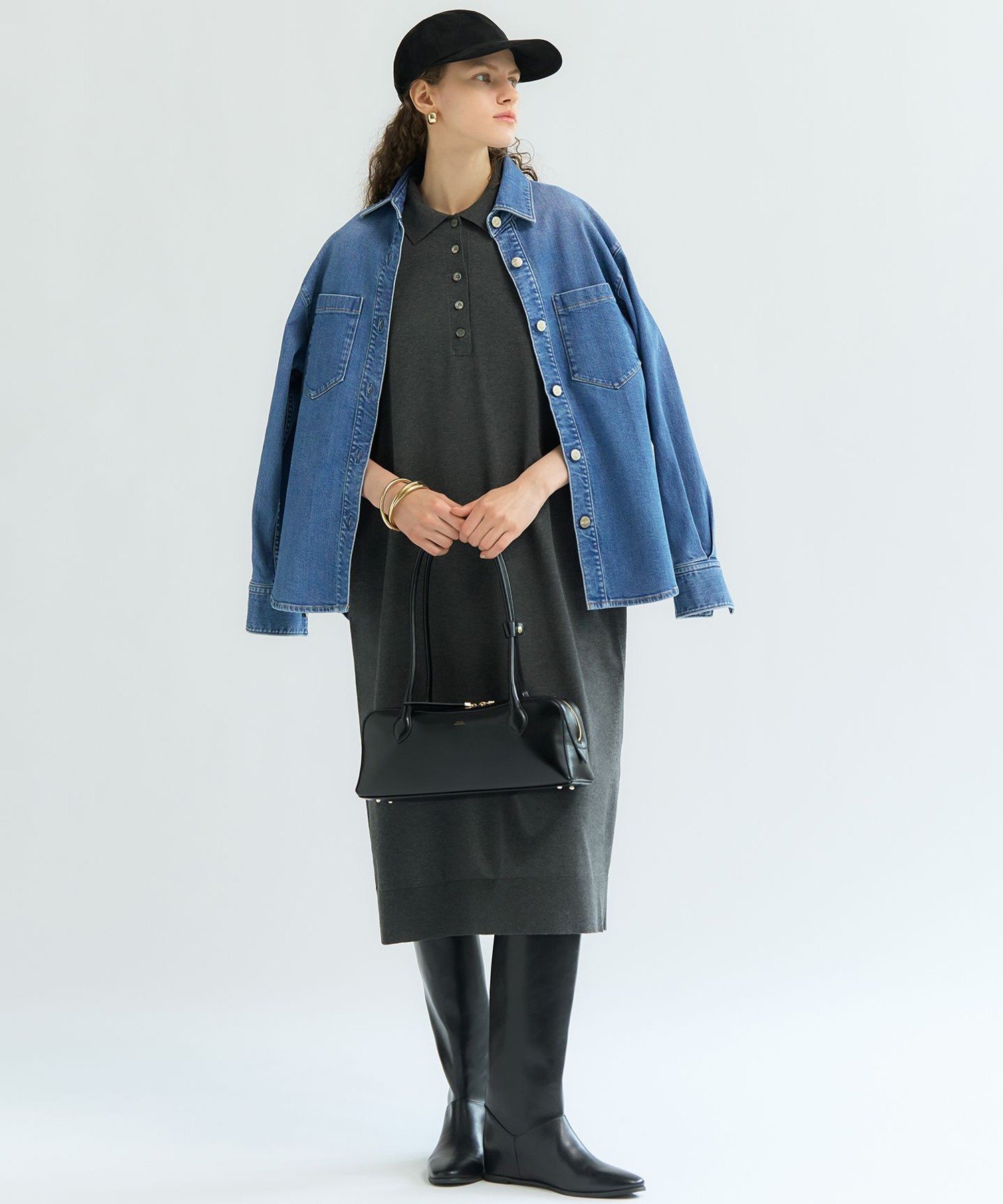 23区 S 【RED CARD TOKYO×23区】 ストレッチ デニムシャツ ニジュウサンク トップス シャツ・ブラウス ブルー レッド
