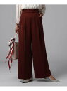 【SALE/30%OFF】UNTITLED 【洗える】ドレーピーツータックワイドパンツ アンタイトル パンツ/ジーンズ フルレングス ブラウン ベージュ【送料無料】