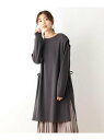 【SALE/50%OFF】SHOO・LA・RUE 裏毛肩タックリボンワンピース シューラルー ワンピース ワンピースその他 グレー ブルー