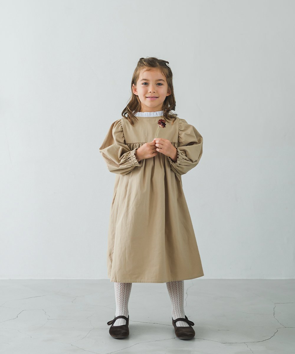 riziere 衿フリルタック入りワンピース リジェール ワンピース・ドレス ワンピース ベージュ ブルーのサムネイル