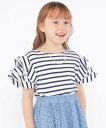 【SALE/40%OFF】SHIPS KIDS SHIPS KIDS:100~130cm / オーガニック コットン フリル スリーブ TEE シップス トップス カットソー・Tシャツ ブルー ピンク【送料無料】