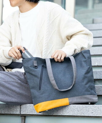 BEAMS HEART MEN 【A4サイズ収納可】ポリエステル 杢素材 コンビ トート バッグ 新生活 ビジネス ビームス ハート バッグ トートバッグ ブラック グレー【送料無料】