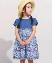 【SALE/20%OFF】BeBe 【お揃い】ドビーフラワーガーデンプリント切り替えワンピース(90~150cm) ベベ オンライン ストア ワンピース・ドレス...