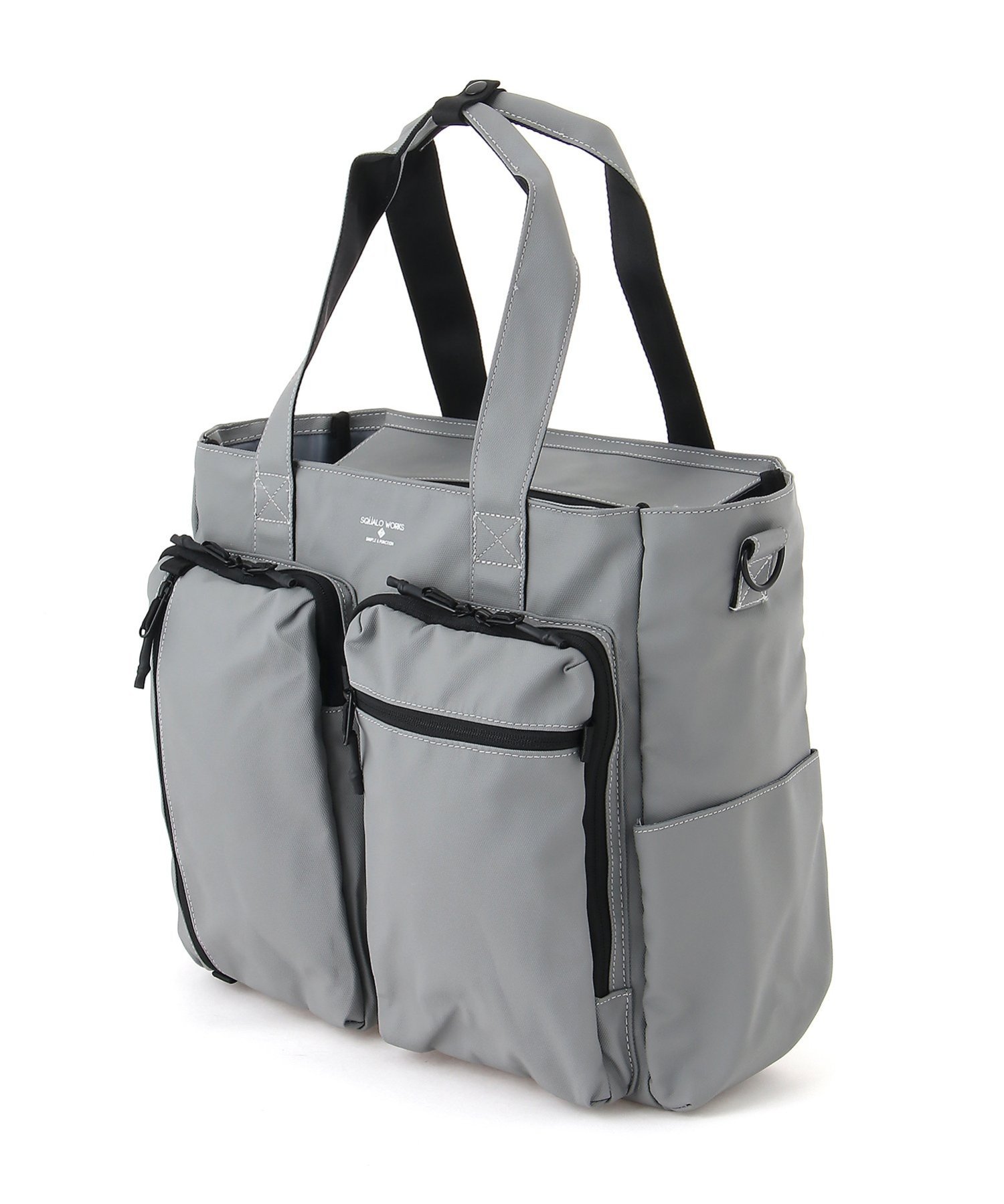 SQUALO WORKS SQUALO WORKS/Coating UTILITY TOTE アールエフストア バッグ トートバッグ グレー ブラック