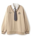 【SALE/50%OFF】pom ponette junior ネクタイつき裏毛トレーナー ナルミヤオンライン トップス スウェット・トレーナー ホワイト【送料...