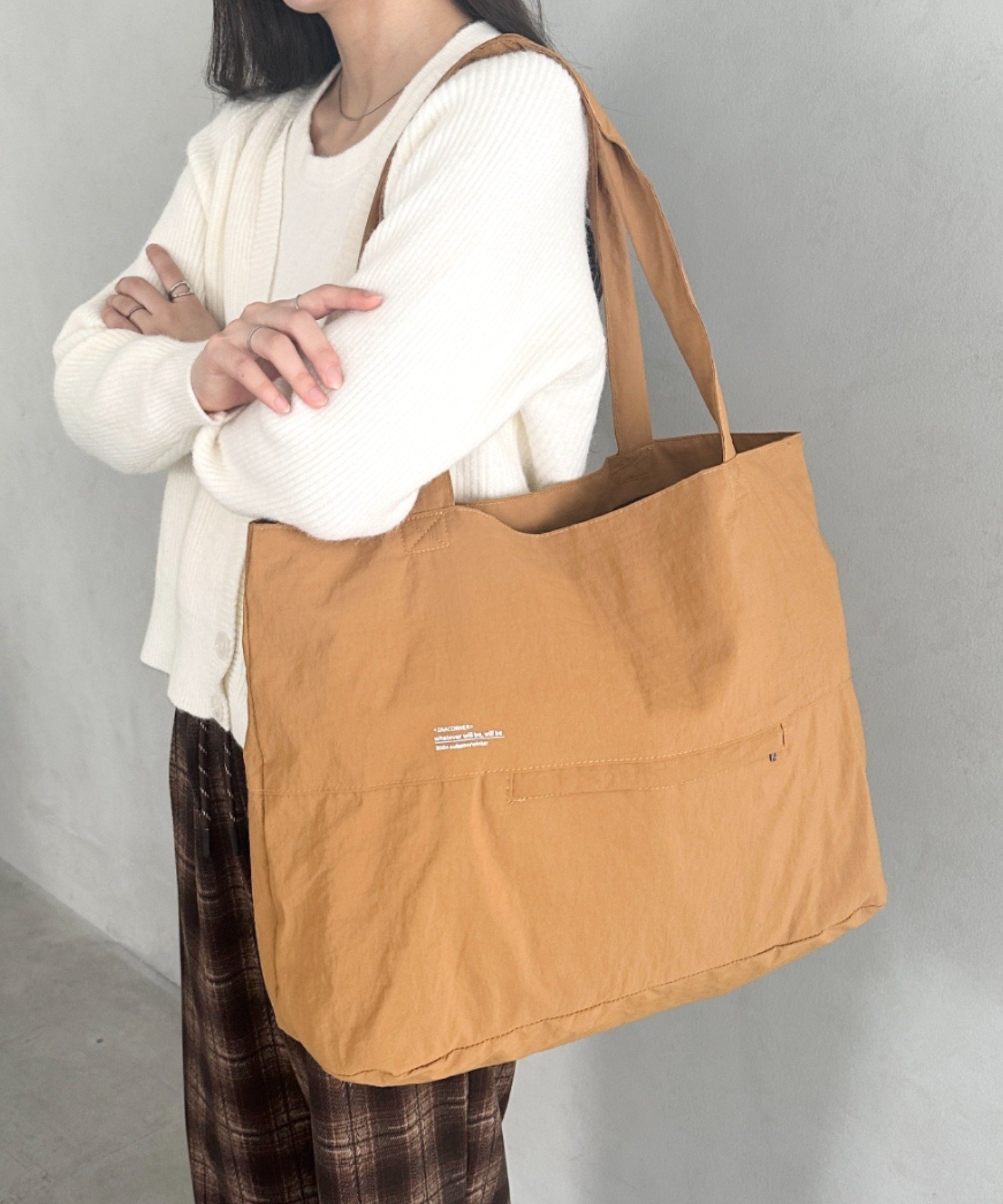 MYMOOD. 【A4収納可能】ナイロン軽量大容量トートバッグ アウトフィッターラボ バッグ トートバッグ カーキグリーン ベージュ グレー【送料無料】