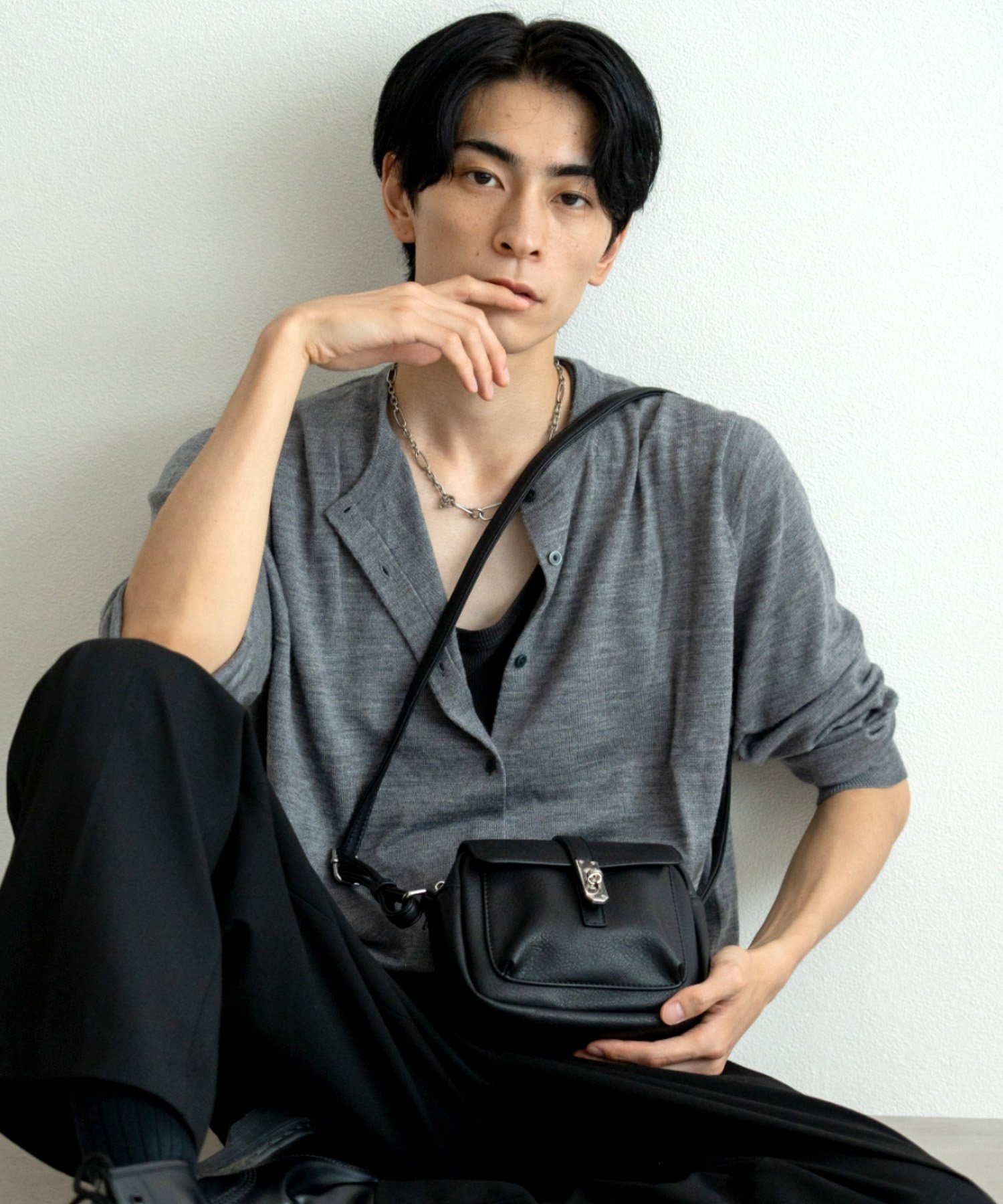 DEVICE ヴィンテージデザイン ヴァティカルベルト ショルダーバッグ メンズ レディース デバイス バッグ ショルダーバッグ ブラック ブラウン【送料無料】