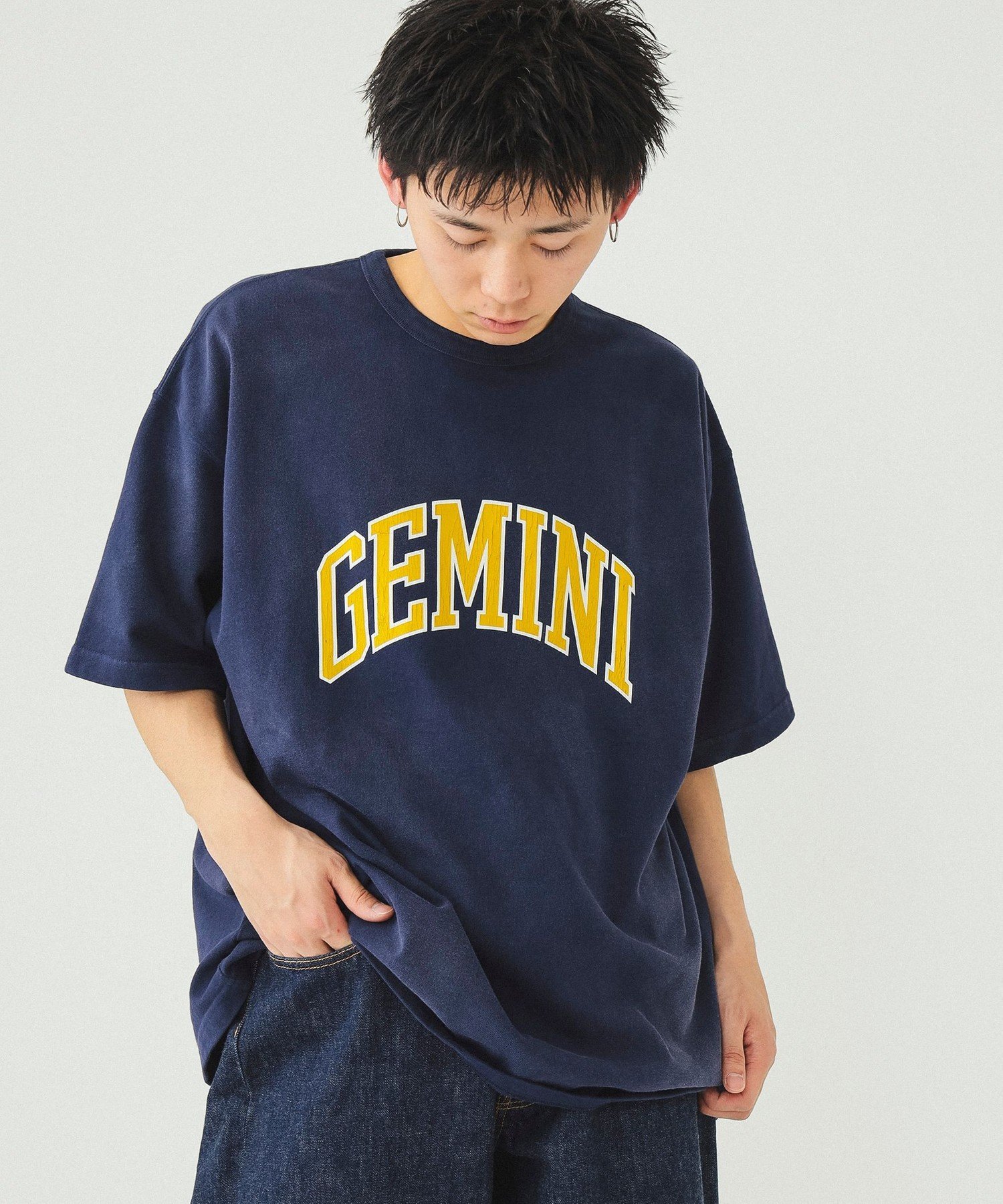 BEAMS BEAMS / ヴィンテージ加工 カレッジ Tシャツ ビームス メン トップス カットソー・Tシャツ ネイビー グレー ブラック【送料無料】