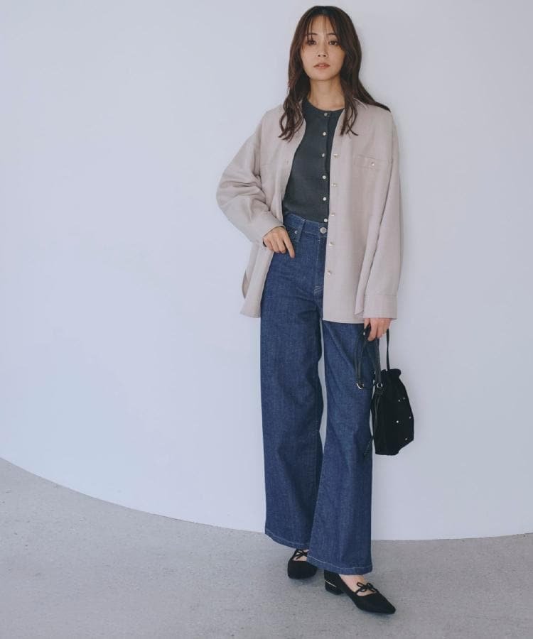 【SOMETHING*grove別注】LISAWIDE DENIM PANTS グローブ パンツ ジーンズ・デニムパンツ ブルー グレー
