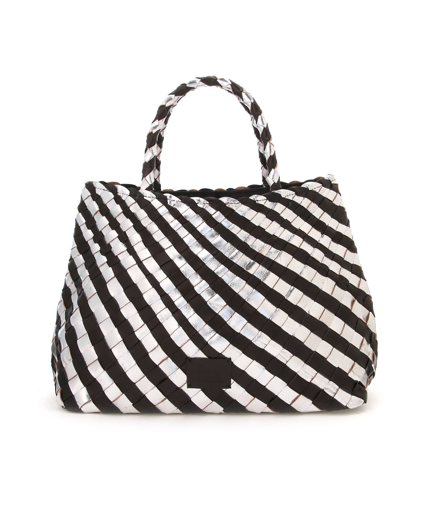 Swaraj Swaraj/レザー・アシンメトリーメッシュTOTE スワラージ バッグ トートバッグ ゴールド シルバー ブラック ブラウン