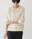 【SALE/25%OFF】AMERICAN HOLIC 透かし編みニットプルオーバー アメリカン ホリック トップス ニット グレー ブラウン ホワイト