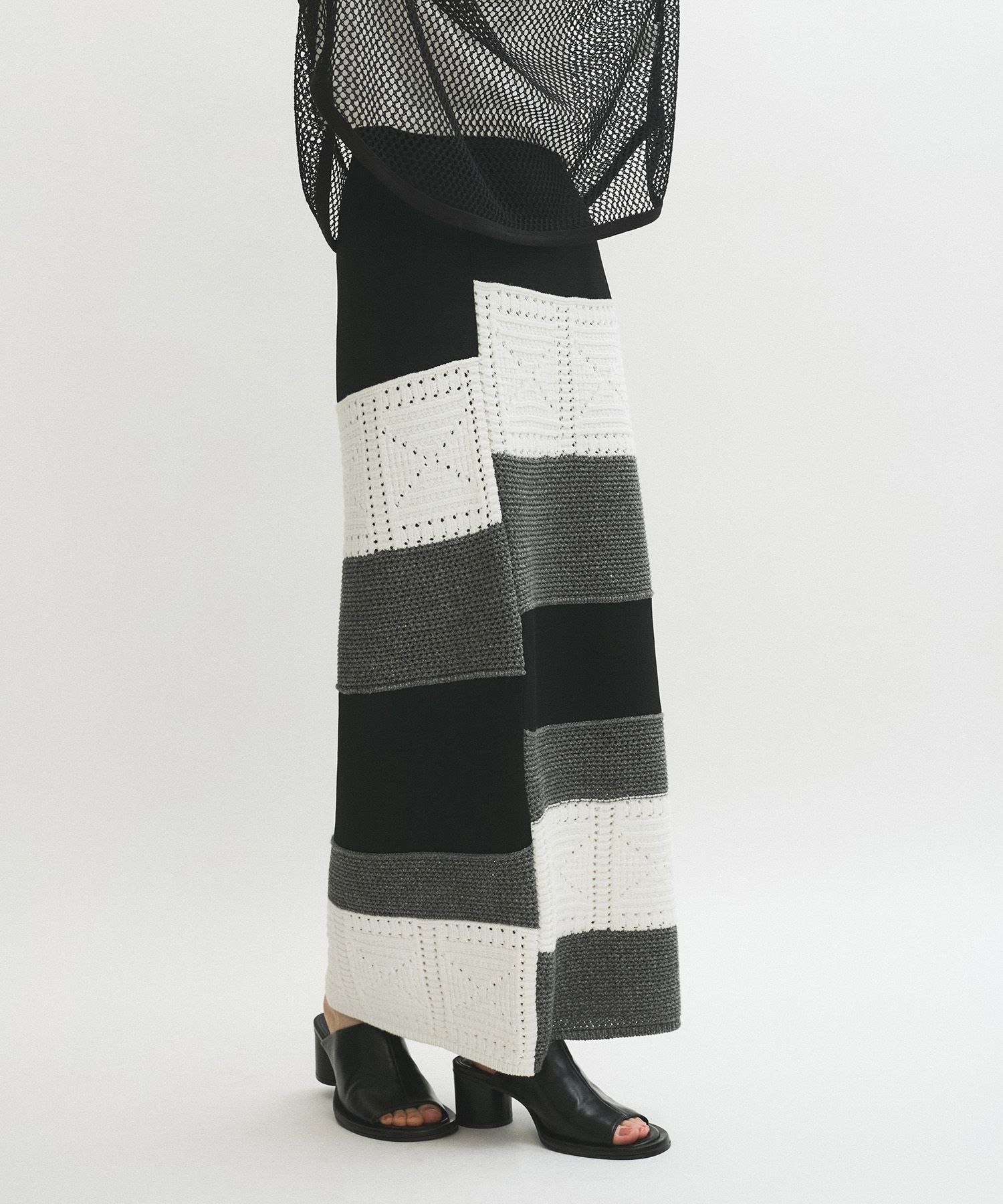 【SALE/60%OFF】ADAM ET ROPE' FEMME 【サステナブル】Mixニットスカート アダムエロペ スカート その他のスカート グリーン グレ...