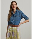 LAUREN RALPH LAUREN リラックス フィット デニム シャツ ラルフローレン トップス シャツ・ブラウス ブルー【送料無料】(4)