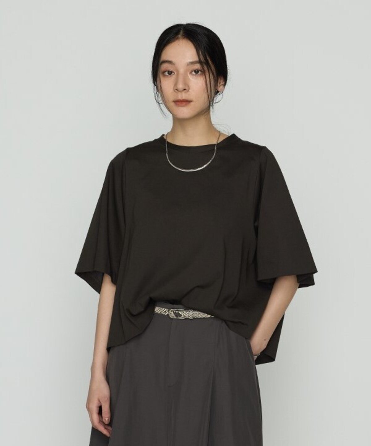 Gabardine K.T プレーティング天竺 テントライン プルオーバー コムサ トップス カットソー・Tシャツ ブラック ホワイト【送料無料】