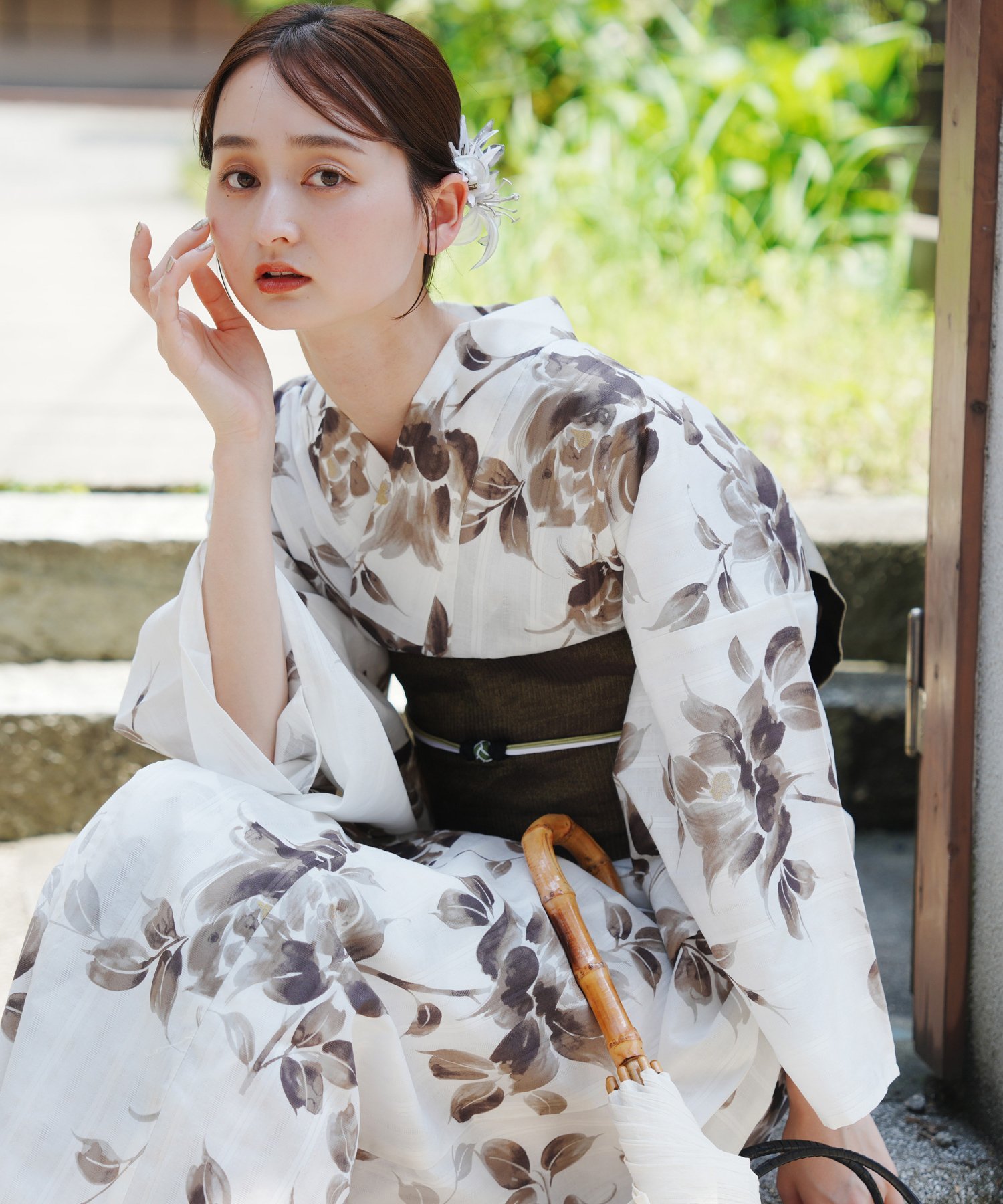 utatane [utatane*Acka.]山茶花 white(lame)浴衣3set ウタタネ 着物・浴衣・和装小物 浴衣 ホワイト【送料無料】