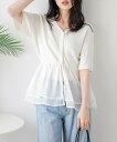 【SALE/50%OFF】La-gemme シアーフリルドッキングトップス ラジュール トップス ニット ブラック ホワイト