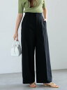 【SALE/30%OFF】Te chichi サッカーストライプワイドスラックス テチチ パンツ その他のパンツ カーキグリーン ブラック【送料無料】