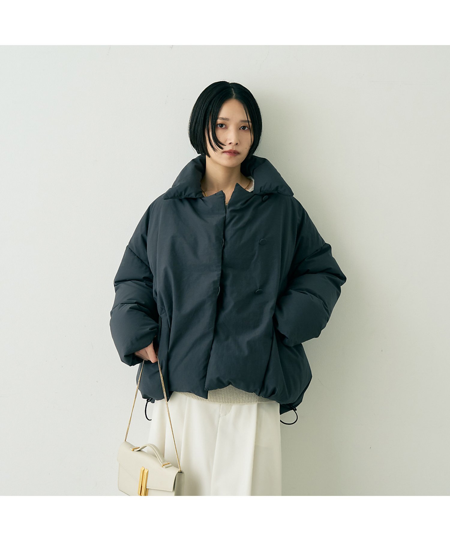 Rouge vif la cle 【2サイズ展開】アップサイクルダウンコート ルージュ・ヴィフ ラクレ ジャケット・アウター ダウンジャケット・ダウンベスト グレー ホワイト