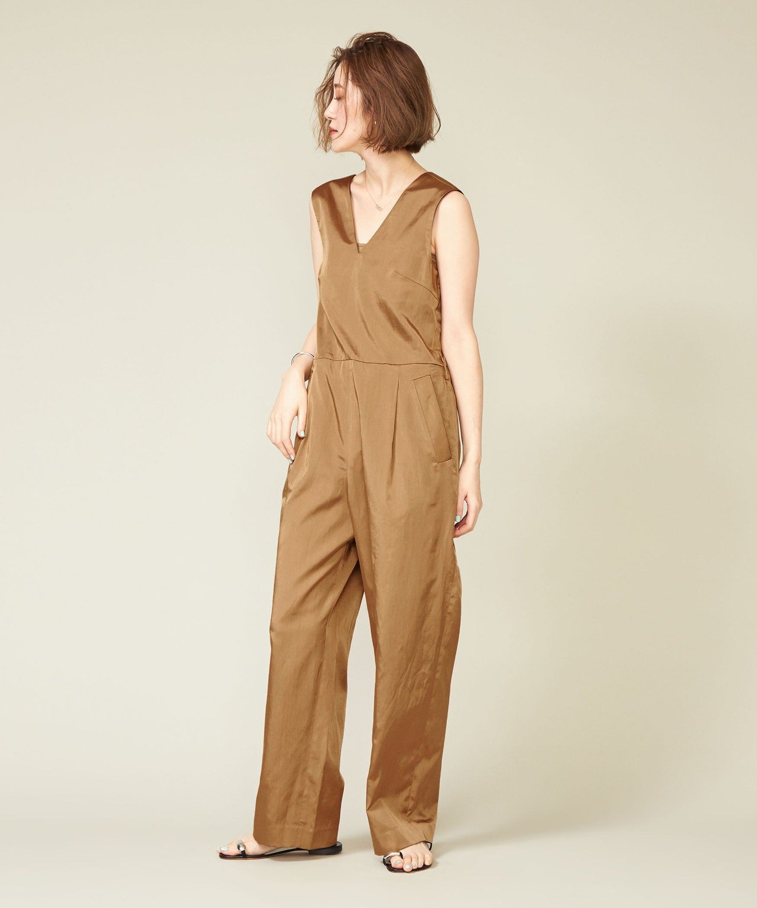 【SALE／50%OFF】conte ＜conte＞サテン ノースリーブ オールインワン ユナイテッ...