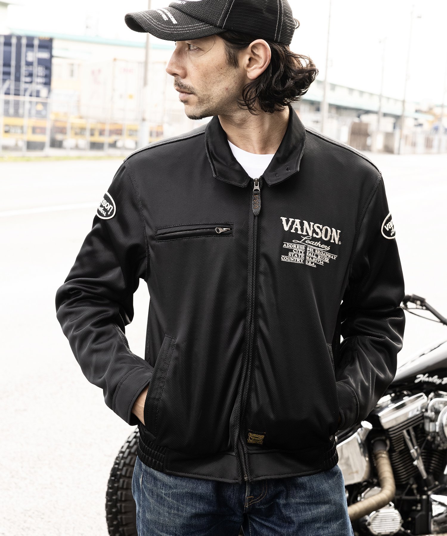 Vanson Leathers MESH SWING-TOP JACKET バンソンレザーズ ジャケット・アウター ライダースジャケット ホワイト【送料無料】
