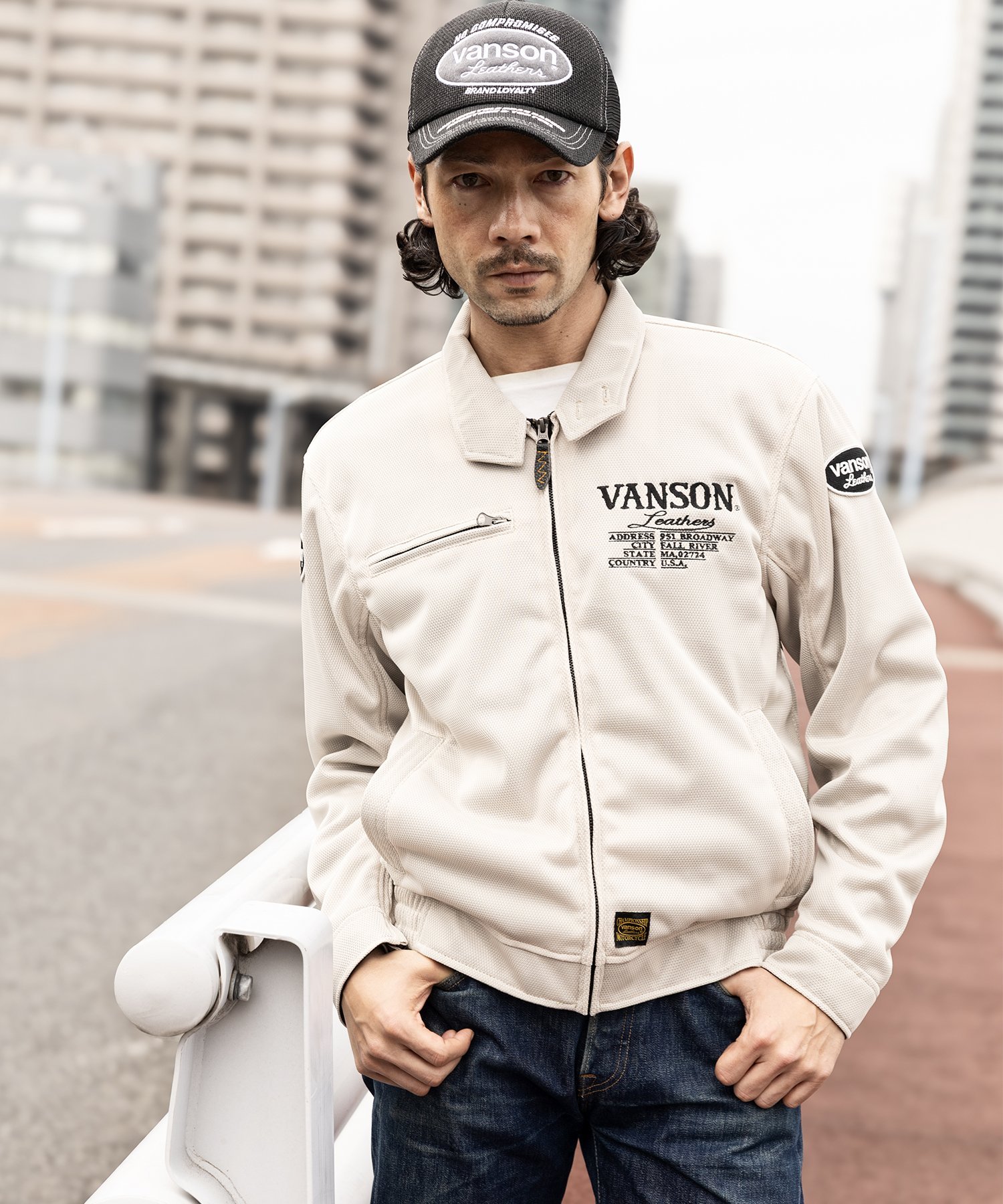 Vanson Leathers MESH SWING-TOP JACKET バンソンレザーズ ジャケット・アウター ライダースジャケット ホワイト【送料無料】