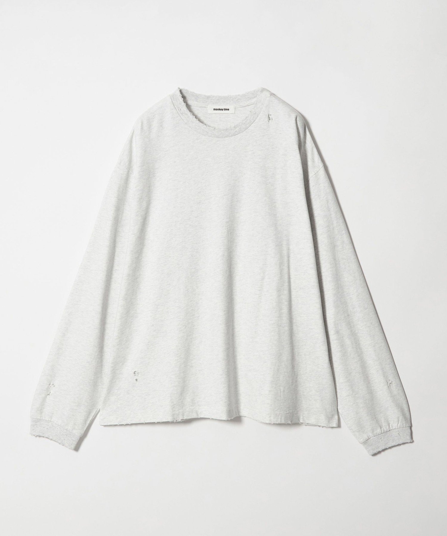 ディストレスト ロングスリーブ Tシャツ ユナイテッドアローズ アウトレット トップス カットソー・Tシャツ グレー