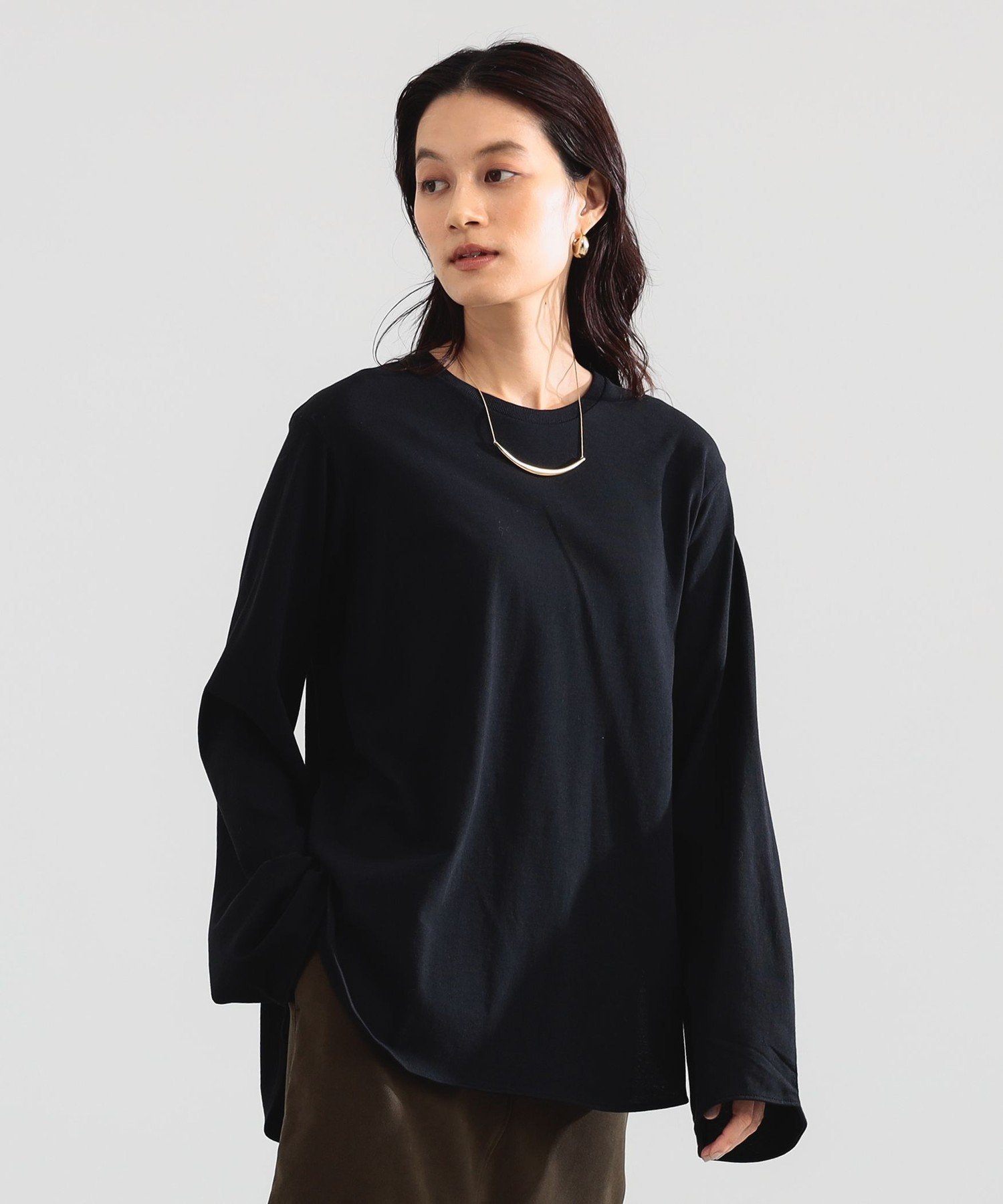 ベルスリーブ オーバー Tシャツ デミルクス ビームス トップス カットソー・Tシャツ ブラック ホワイト