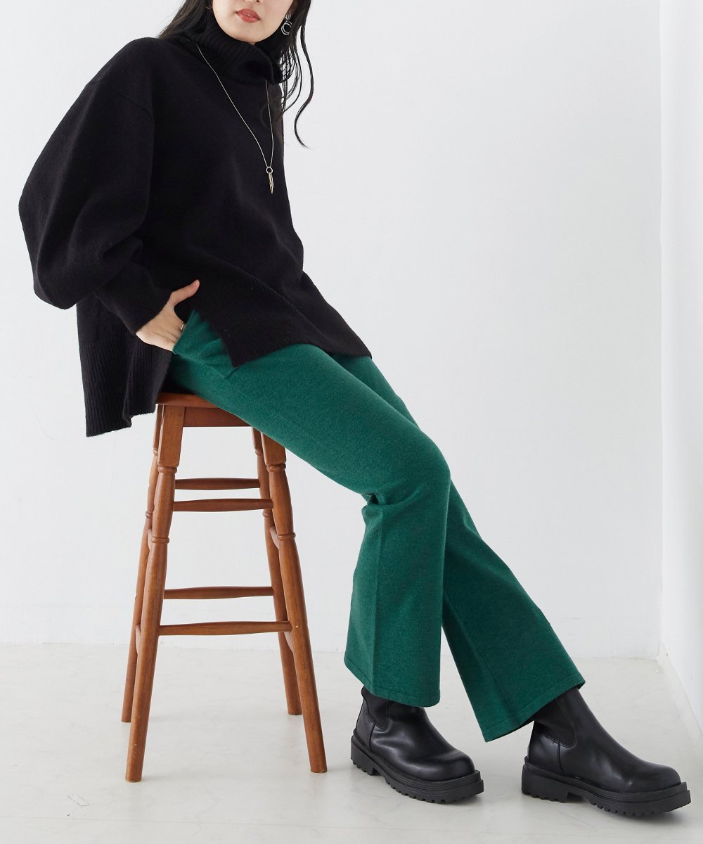 【SALE／30%OFF】OMNES アクリルナイロンウール ニットパンツ ハプティック パンツ その他のパンツ グリーン グレー ブラック ブラウン ベージュ