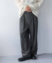 【SALE/10%OFF】LOWRYS FARM ラナテックワイドパンツ ローリーズファーム パンツ その他のパンツ ベージュ グレー【送料無料】(4)