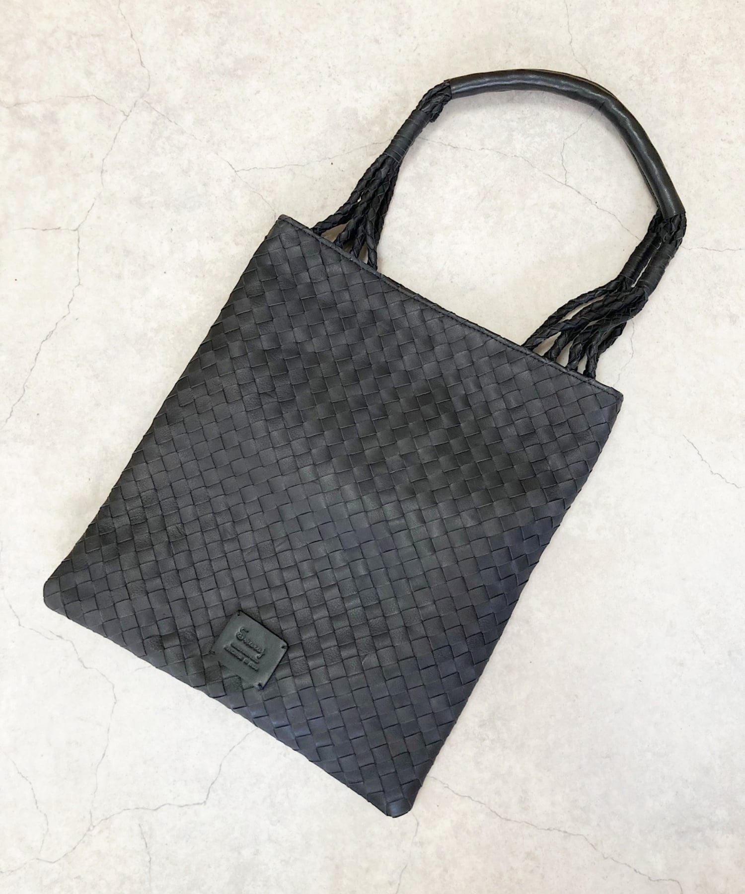 Swaraj Swaraj/レザー・メッシSQ BAG スワラージ バッグ トートバッグ ブラック