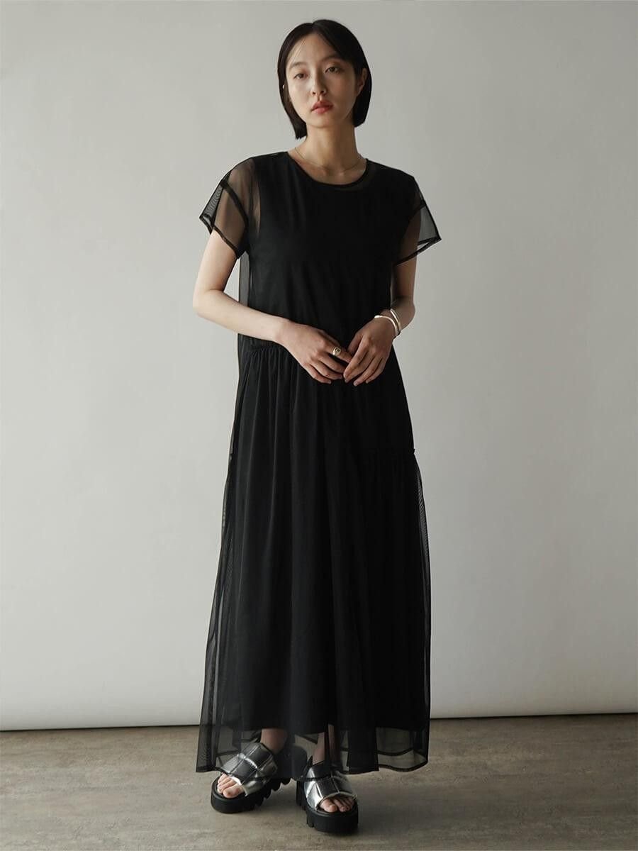 RADIATE 切替デザインシアーワンピース ラシュッド ワンピース・ドレス ワンピース ブラック