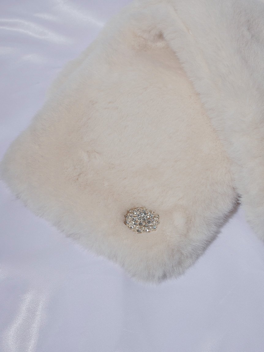 CELFORD ビジュー付きフェイクファーストール セルフォード ファッション雑貨 マフラー・ストール・ネックウォーマー ブラック グレー【送料無料】のサムネイル