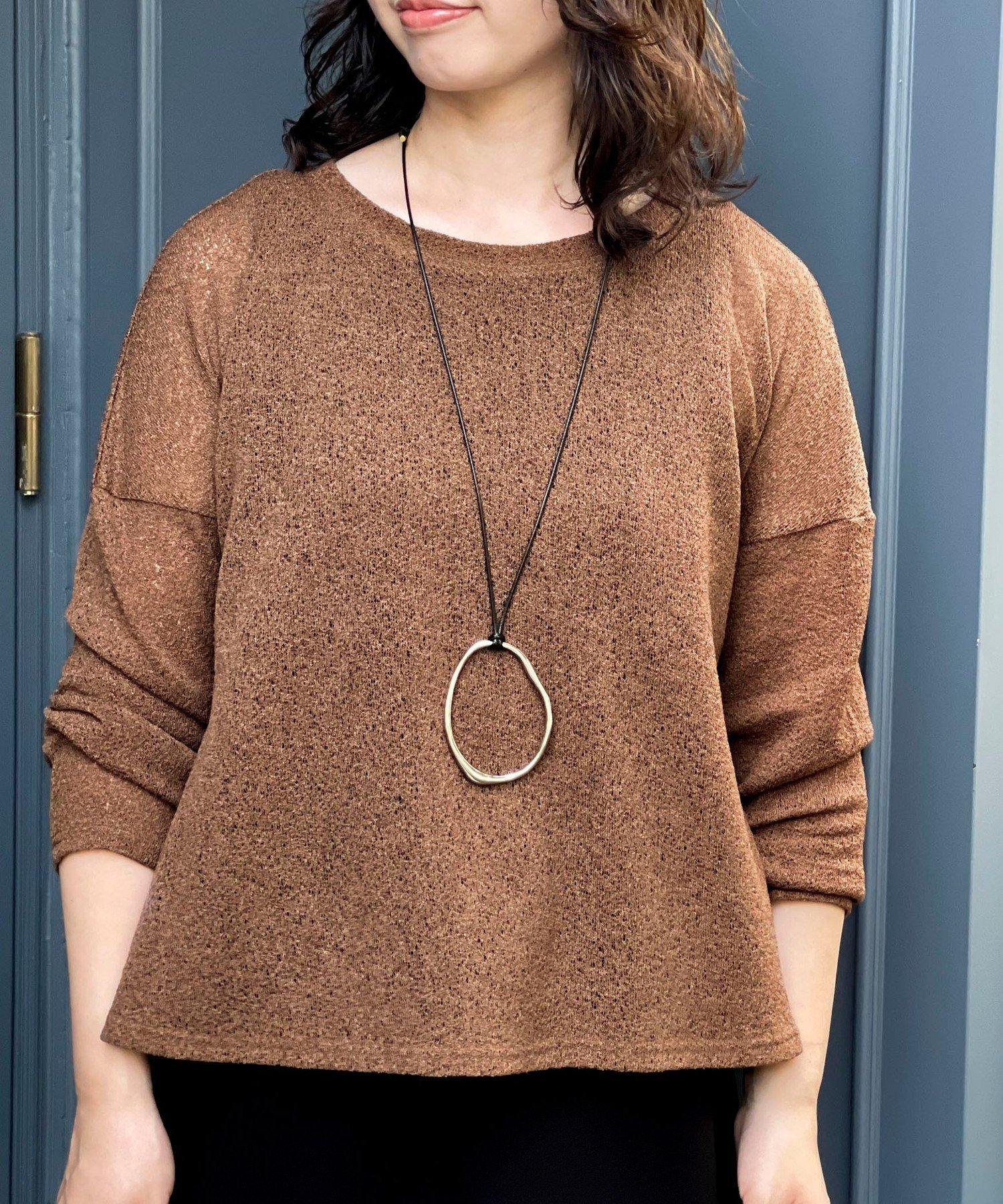 【SALE/30%OFF】MICO COULIER スラブジャージーリラックスプルオーバーカットソー ノーリーズ トップス カットソー・Tシャツ ブラック ブラウン