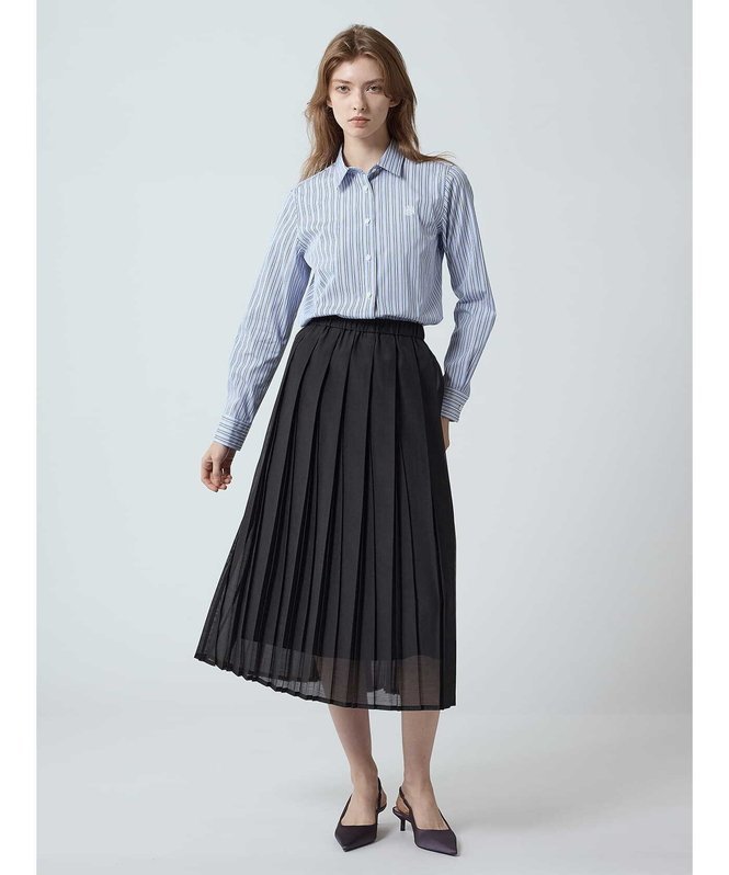 Aquascutum WOMEN DRESS SHIRT STRIPE アクアスキュータム トップス シャツ・ブラウス ブルー パープル【送料無料】