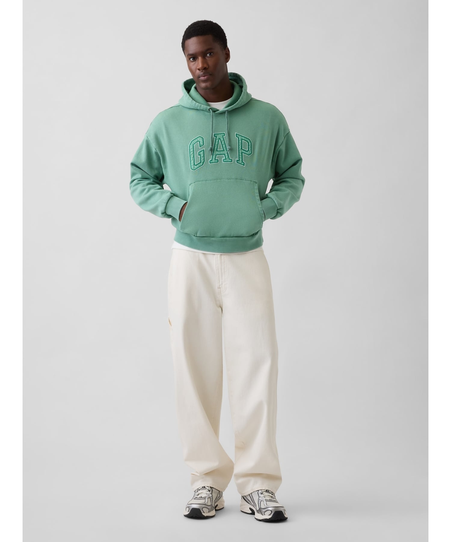 GAP (U)ヴィンテージソフト オーバーサイズ GAPロゴパーカー ギャップ トップス パーカー・フーディー ブラウン グリーン【送料無料】