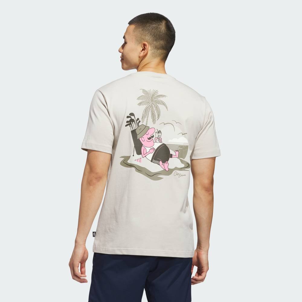 【公式】アディダス adidas 返品可 ゴルフ チップイン パラダイス グラフィック Tシャツ アディダス トップス カットソー・Tシャツ ベージュ